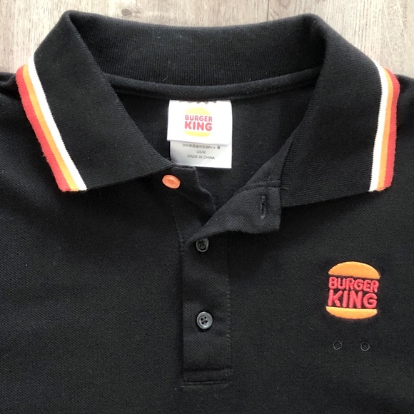 Burger King, Polo Shirt, Adult Unisex M Black Short Sleeve Logo Employee Uniform - Picture 4 of 12